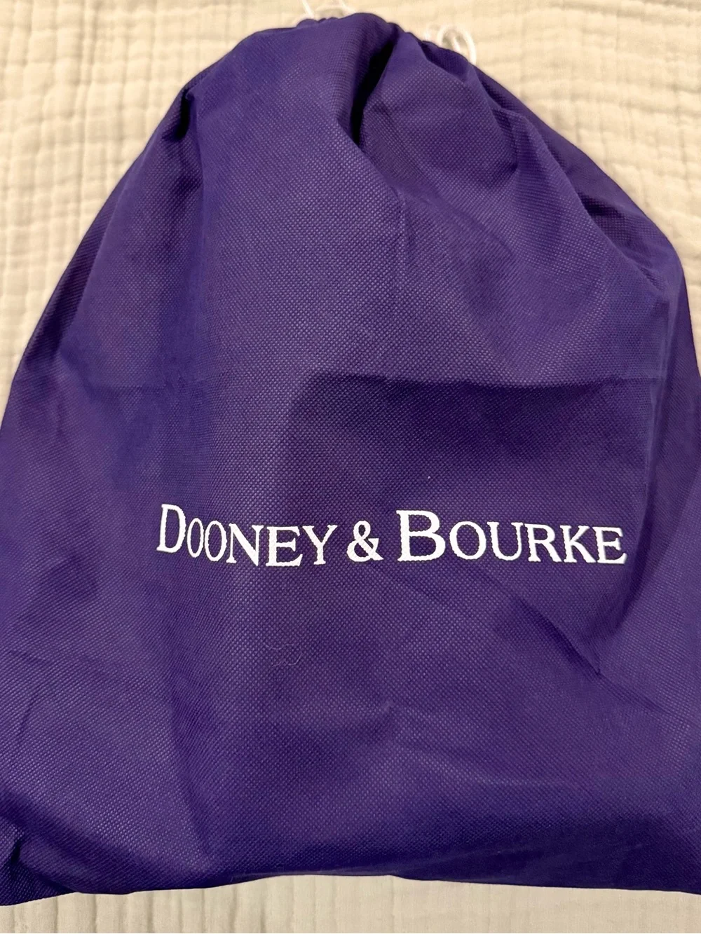 Dooney & Bourke Pebble Grain Leather Hobo Handbag - Color: Blue/British Tan Trim